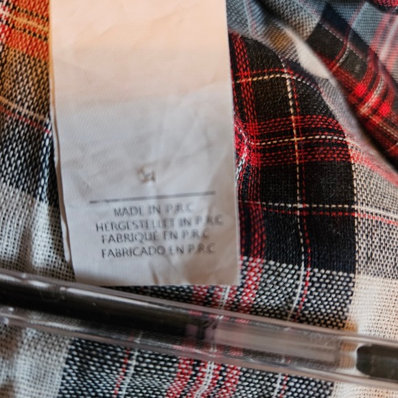 Cupshe Womens XL Plaid Tiered Flounce Mini Dress V neck‎ Black Red White - Picture 7 of 9